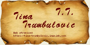 Tina Trumbulović vizit kartica